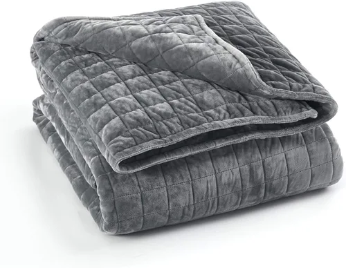 Vista 14 de RelaxBlanket - Funda de edredón de 60 x 80 pulgadas para manta con peso Algodón premium de 180GSM Gris oscuro