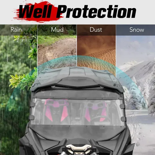 Vista 5 de A & UTV PRO Cubierta deportiva para 2017-2025 Can Am Maverick X3 MAX RS DS Turbo Accesorios, 4 piezas combinadas de polietileno duro y resistente