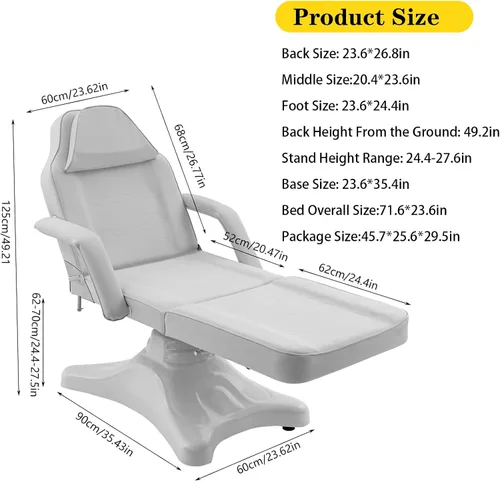 Vista 2 de Silla de tatuaje para cliente, Cama de masaje multiusos, spa hidráulico y facial de salón, 0 silla de tatuaje cama de masaje ajustable