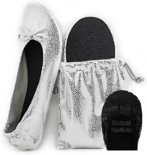 Vista 23 de Silky Toes Zapatos planos plegables para mujer, zapatos de ballet para A-Negro