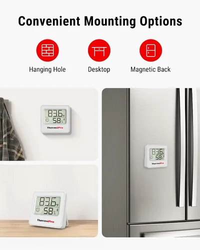 Vista 10 de ThermoPro TP357 - Termómetro higrómetro digital para interiores de 260 pies, termómetro Bluetooth medidor de humedad con aplicación inteligente