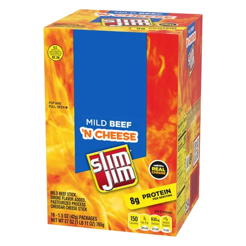 Vista 5 de Slim Jim Beef & Cheese Stick, sabor suave, 1.5 oz. 18Contado, paquete de 6