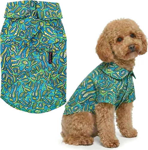 Vista 15 de Parisian Pet Camisa para perro de Amazonia - Ropa de algodón para perros pequeños - Elegante traje tropical para perros - Ropa ligera y suave