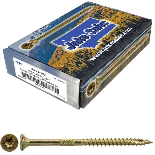 Vista 99 de 8 x 1 revestimiento exterior recubierto de bronce, tornillo de madera multiusos compatible con ACQ, cabeza plana Torx/Star Drive de 1 libra, 288