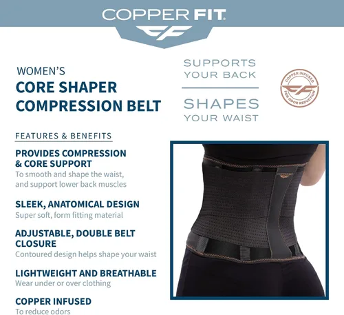 Vista 3 de Copper Fit Modelador de núcleo estándar para mujer