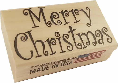 Vista 8 de Sello de Goma Feliz Navidad ST 0707-Bloque de 1.5" x 2