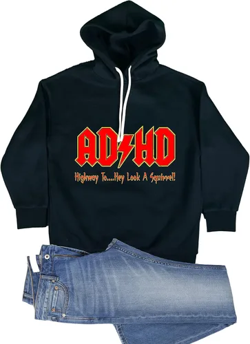 Vista 35 de Go All Out Sudadera con capucha para hombre y mujer con texto en inglés "Highway To Hey Look A Squirrel