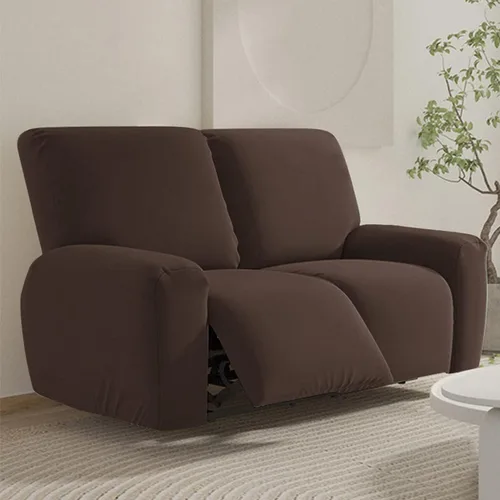 Vista 25 de vctops Fundas para sofá reclinable de 3 cuerpos, elásticas, de punto, suaves, lisas, antideslizantes, para sofá, protector de muebles con parte Café