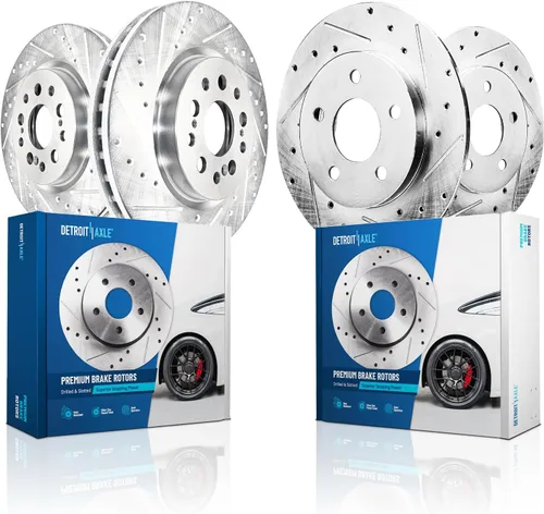Vista 13 de Detroit Axle - 4 rotores de freno para Chevrolet Cruze 2014 2015 [modelos de motores de gas] Rotores de freno de disco perforados y ranurados
