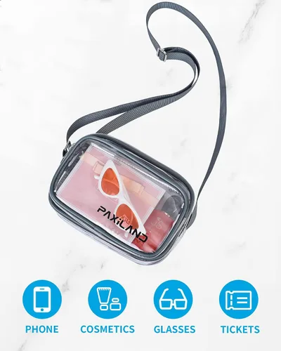 Vista 4 de Paxiland Clear Bag for Stadium Events, Clear Purse with Removeble Strap, Stadium Bag for Sporting Work Festival and Concert