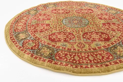 Vista 7 de Unique Loom Palace Collection - Alfombra tradicional, bohemia, medallón (3 pies 3 pulgadas x 3 pies 3 pies 3 pulgadas, redonda, rojo/bronceado)