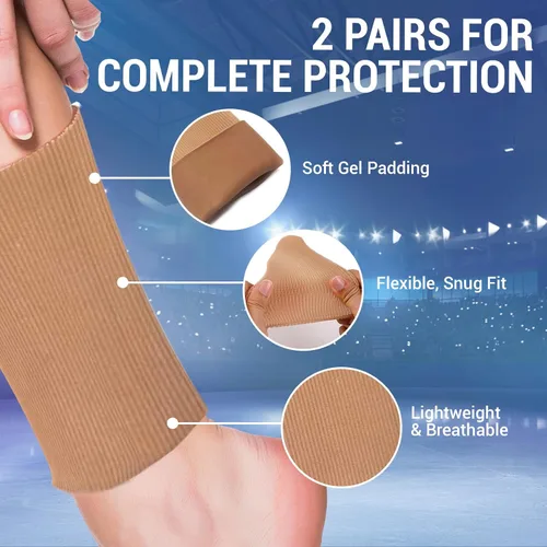 Vista 3 de Kami-So Tobillera de gel para patinaje artístico para mujer Soporte de tobillo para patinadores sobre hielo Protege contra la fricción