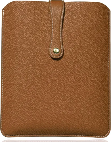 Vista 9 de Funda de cuero real para portátil de 14 pulgadas - MacBook-Pro M1 Gris