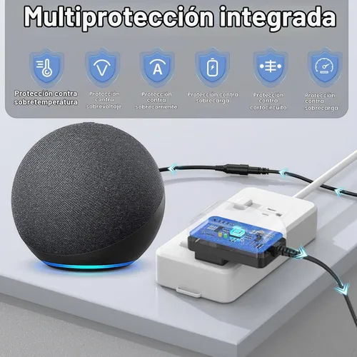 Vista 4 de Cargador de 18 V compatible con altavoz Echo de 3ª 4ª generación con Alex
