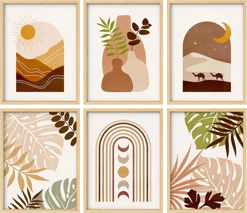 Vista 21 de Juego de galería de collage enmarcado para pared, diseño de plantas de flores de William Morris, ilustraciones de naturaleza silvestre, moderno
