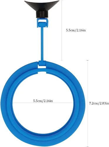 Vista 5 de Anillo de alimentación de peces Círculo flotante de alimentador de alimentos con ventosa acuario fácil de instalar (redondo)