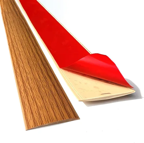 Vista 7 de Tira de transición de piso, tiras de cubierta de suelo de transición autoadhesivas, diseño de grano de madera cortable, tira divisora plana de piso