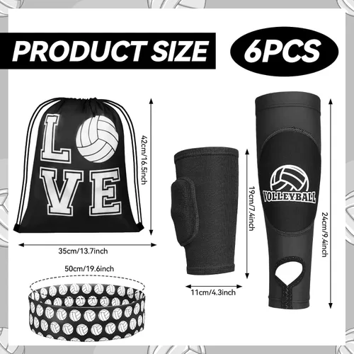 Vista 2 de 6 rodilleras de voleibol y manga de brazo, accesorios de voleibol, equipo de protección, antebrazo, codo, muñequera con almohadilla de protección