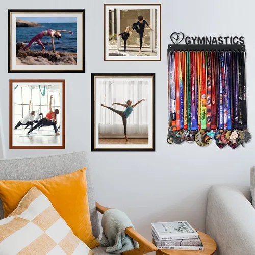 Vista 4 de Goutoports Exhibidor Colgador de Medallas - She Believed She Could She Did - Colgador de Pared Personalizado para Medallas de Corredor de Carreras