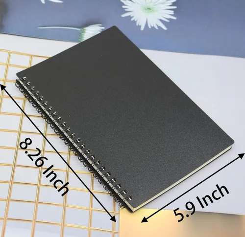 Vista 2 de Yansanido Cuaderno en espiral, 4 piezas A5 con tapa dura gruesa de plástico de 7 mm con líneas universitarias de 4 colores, 80 hojas - 160 páginas