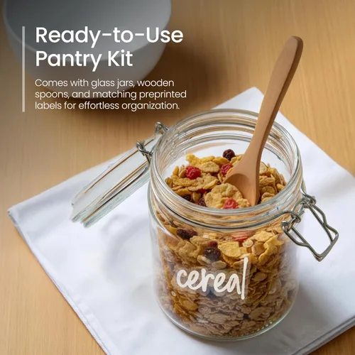 Vista 7 de Talented Kitchen Tarros herméticos de conservas Mason – Contenedores de almacenamiento de alimentos multiusos con tapas para suministros