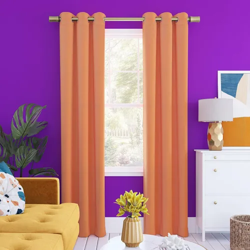 Vista 15 de Sun Zero Halton Bright Vibes Panel de Cortina Opaca Total con Ojales, 40" x 63", Azul Clásico