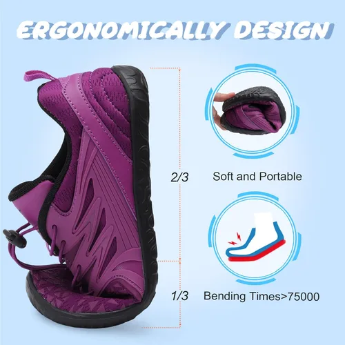 Vista 5 de L-RUN Zapatos de agua para hombre y mujer, zapatos de agua para senderismo, secado rápido, calcetines acuáticos para natación, buceo, caminar