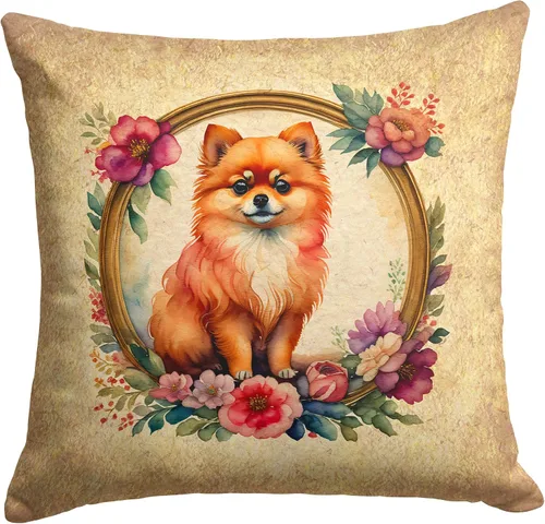 Vista 29 de Caroline's Treasures DAC2072PW1414 Affenpinscher and Flowers - Almohada decorativa de tela, lavable a máquina, para interiores y exteriores