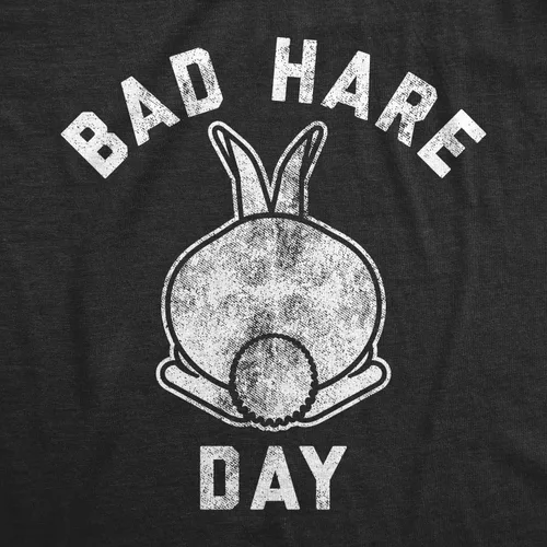 Vista 2 de Womens Bad Hare Day Tshirt Funny Easter Bunny Butt Sarcastic Graphic Novelty Tee