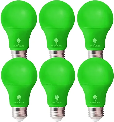Vista 9 de Bluex Bulbs Paquete de 6 bombillas LED A19 color rosa, 9 W (equivalente a 60 vatios), base E26, bombilla LED rosa, decoración de fiestas, porche