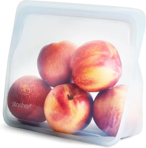Vista 18 de Stasher Mini bolsas de silicona reutilizables de alta calidad, paquete de 2, aguamarina, 28 onzas Food-Safe Silicone, Eco-Friendly, Reusable