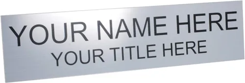 Vista 28 de ExcelMark Placa de nombre personalizada para puerta, oficina, pared, personalizada con tu texto, 2 x 8 pulgadas (1 línea, negro)