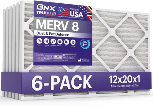 Vista 22 de BNX TruFilter - Filtro de aire MERV 8 de 10 x 10 x 1 pulgadas (paquete de 6) – Fabricado en Estados Unidos – Defensa contra polvo y mascotas