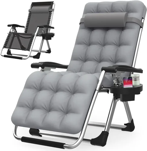 Vista 20 de Suteck Silla de gravedad cero, sillas reclinables de camping, sillón Negro clásico