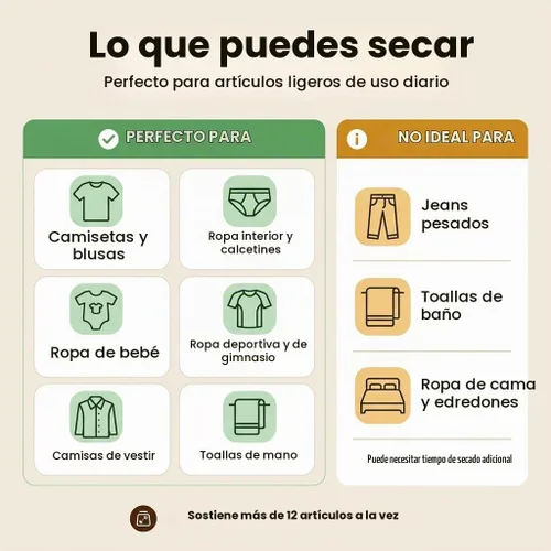 Vista 4 de Secadora de ropa portátil para lavandería - Secadora premium para apartamentos, RV, viajes - Secadora compacta, plegable con temporizador