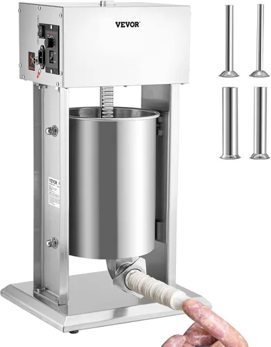 Vista 11 de VEVOR Relleno eléctrico de salchichas, relleno vertical de carne de 22 10l