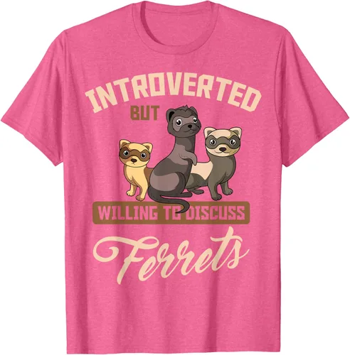 Vista 30 de Camiseta para amantes de los animales de los hurones, Negro, S