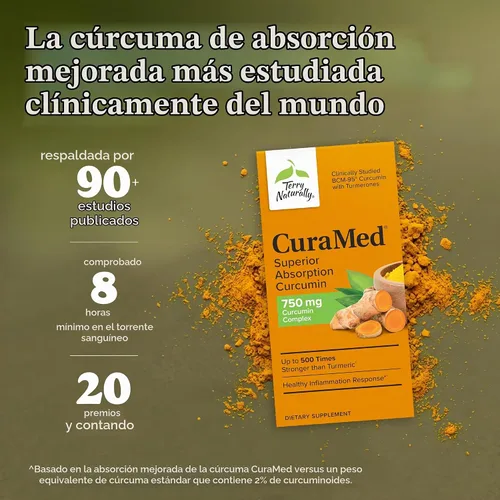 Vista 3 de Terry Naturally CuraMed 750mg - Alivio del dolor y la inflamación - 60