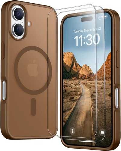 Vista 233 de SPIDERCASE Funda magnética translúcida diseñada para iPhone 11, con 2 protectores de pantalla de vidrio templado, antihuellas, para iPhone 11 de 6.1