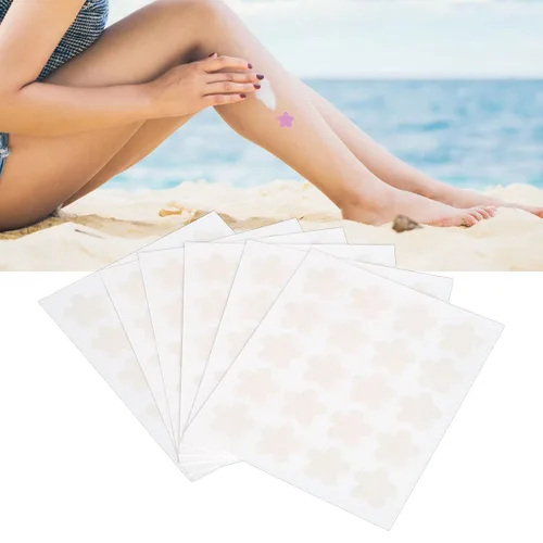Vista 3 de 120PCS pegatinas de detección para protector solar reutilizable flor en forma de parches de protección solar
