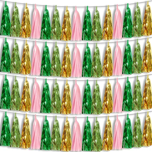 Vista 23 de 4P Guirnalda de Borla de Flecos de Aluminio Metálico Negro para Flotas de Desfile, Despedida de Soltera, Boda, Cumpleaños, Halloween, Navidad