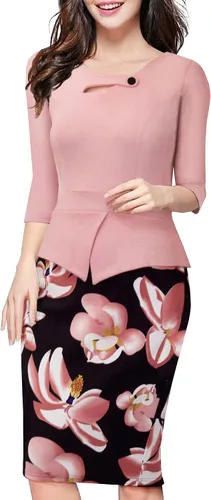 Vista 6 de HOMEYEE B288 - Vestido formal y elegante moderno al cuerpo para mujer