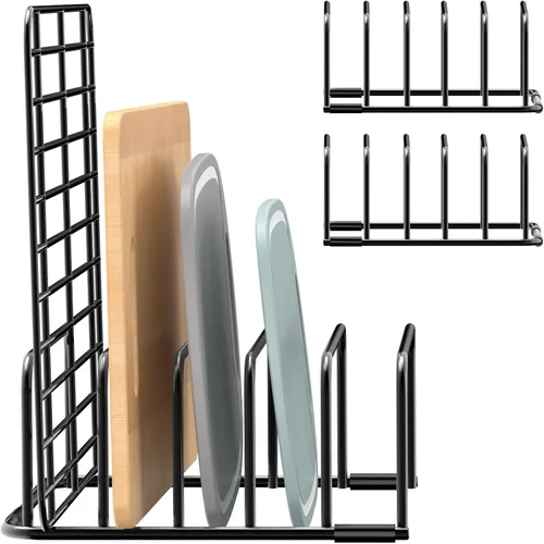Vista 8 de Fikoksol Organizador de Tablas de Cortar y Estante para Bandejas de Hornear, [Paquete de 1] Organizador de Bandejas para Galletas de Metal