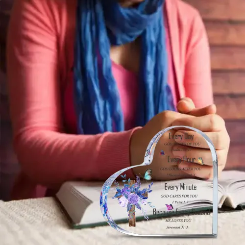 Vista 2 de Regalos cristianos para mujeres, hermanas, inspirador, positivo, apoyo emocional, decoración de escritorio, cruz para amigos, su hogar, letreros
