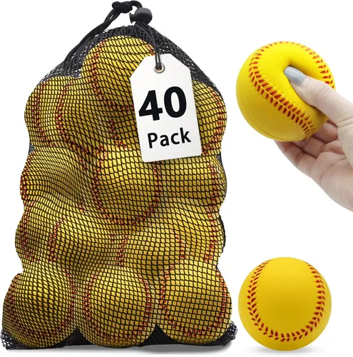 Vista 14 de Magicorange Béisbol, Bolas de Espuma para Entrenamiento de Béisbol Bolas de Práctica sin Marcado para Golpear, Lanzamiento Suave, Bateo, Campo
