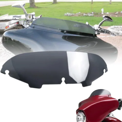Vista 17 de Parabrisas negro de 4.5" para motocicleta, compatible con Harley Davidson Touring Street Glide Electra Glide FLHT FLHTCU Ultra Classic Glide FLHX