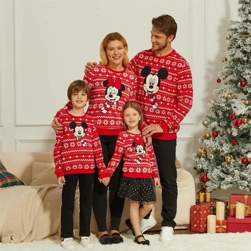 Vista 7 de Disney Mickey and Friends Family - Sudaderas navideñas a juego para niños y niñas, divertidas sudaderas de nieve para Navidad