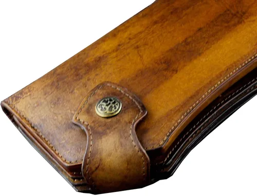 Vista 3 de clásico pesado grueso Piel Genuino hecho a mano billetera Unique Biker cartera café 92