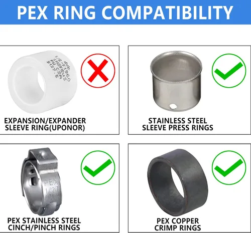 Vista 5 de EFIELD Poly PPSU Pex Crimp Fittings 1" X1" X1" Tee para conexión de tubería Pex, ASTM F2159 (paquete de 5)