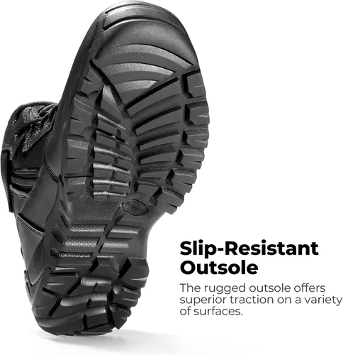 Vista 6 de NORTIV 8 Mens Military Tactical Work Boots Side Zip Outdoor Hiking Leather Motorcycle Combat Boots